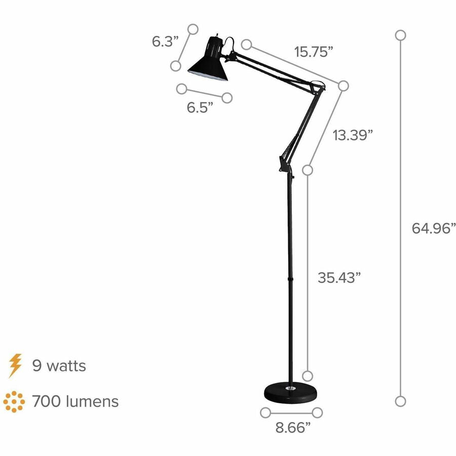 Bostitch Swing Arm Floor Lamp, Black - Alternate-Image5