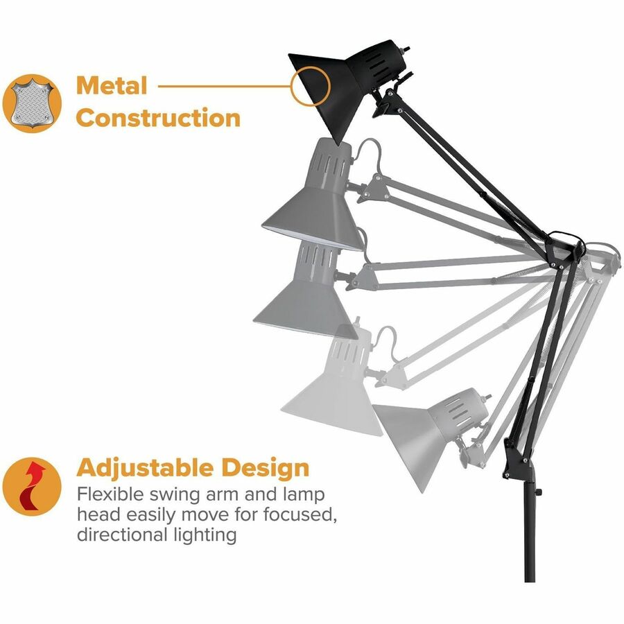 Bostitch Swing Arm Floor Lamp, Black - Alternate-Image4