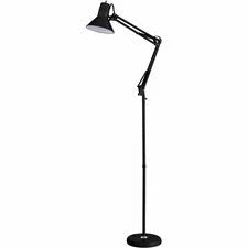 Bostitch Swing Arm Floor Lamp Black - 72’’ Height - 9 W LED Bulb - Swivel Weighted Base Glare-free Light Flicker-free