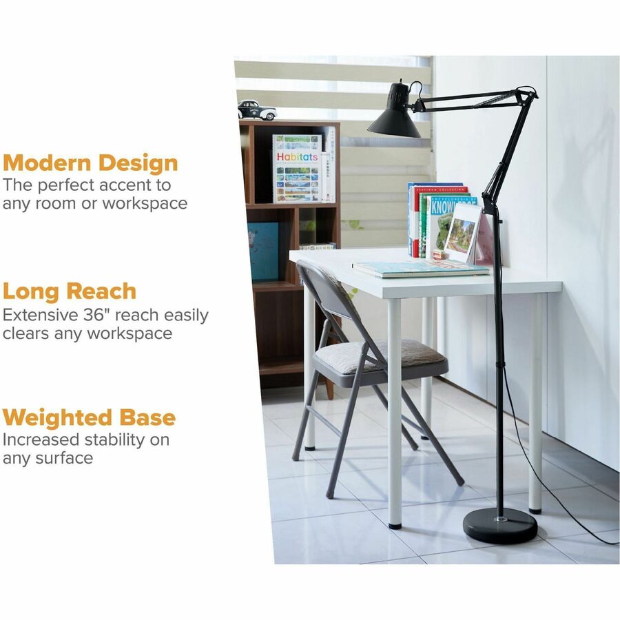 Bostitch Swing Arm Floor Lamp, Black - Alternate-Image2