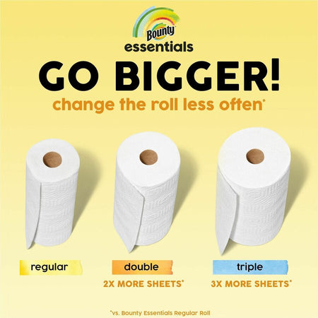 Bounty Essentials Paper Towels - 108 Sheets/Roll - White - 6 / Pack