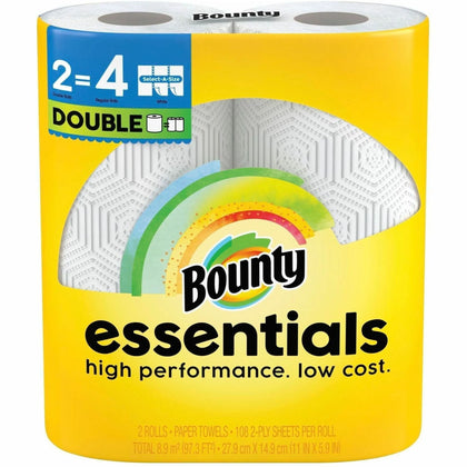 Bounty Essentials Select-A-Size Paper Towels - 2-Ply 108 Sheets/Roll - White