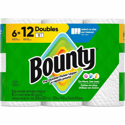Bounty Select-A-Size Paper Towels: 2-Ply 82 Sheets/Roll Diamond Texture - Towels