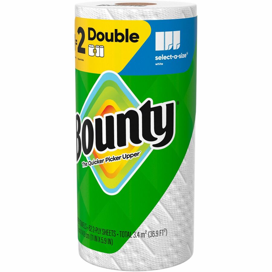 Bounty Select-A-Size Paper Towels - 2 Ply - Diamond Texture - Green - PaperRoll - 82/Roll - 24 / Carton
