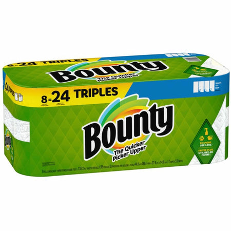 Bounty Select-A-Size Paper Towels: 8 Triple Rolls 2-Ply 135 Sheets/Roll - Towels