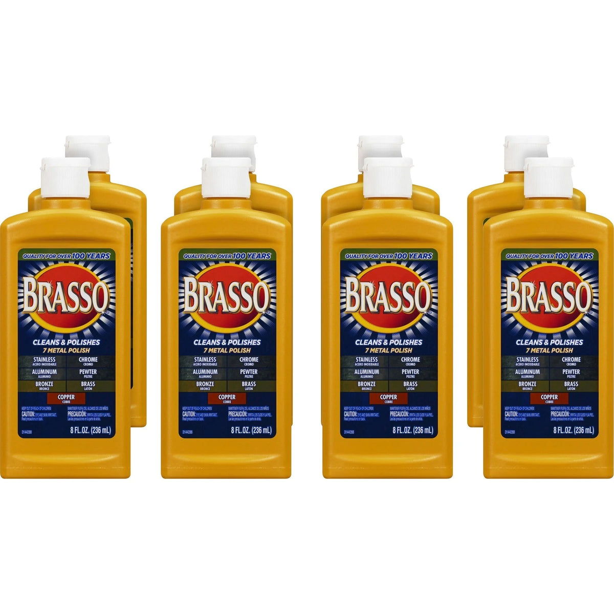 Brasso Metal Polish: 8 fl oz Tan Bottle - Pack of - Specialty Cleaners