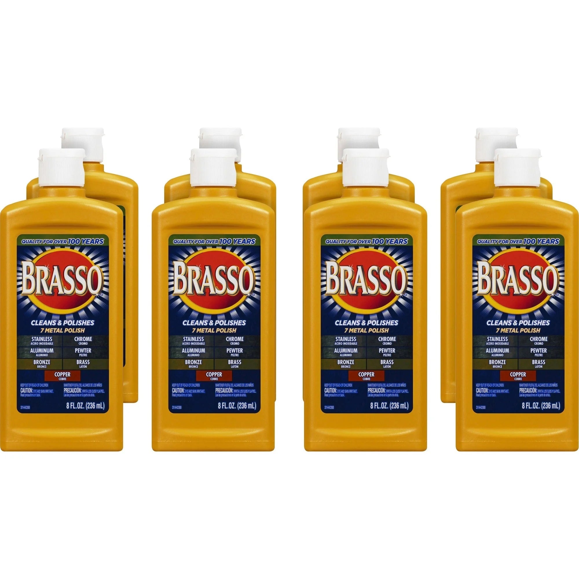 Brasso Metal Polish: 8 fl oz Tan Bottle - Pack of - Specialty Cleaners