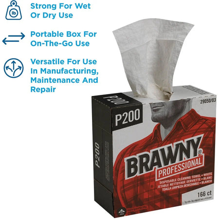 Brawny® Professional P200 Cleaning Towels - 4 Ply - 830 Sheets - Brown - Paper