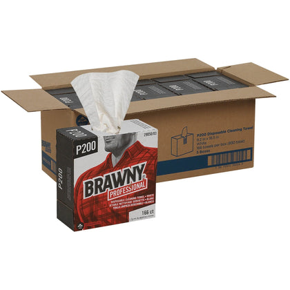 Brawny® Professional P200 Cleaning Towels - 4 Ply - 830 Sheets - Brown - Paper