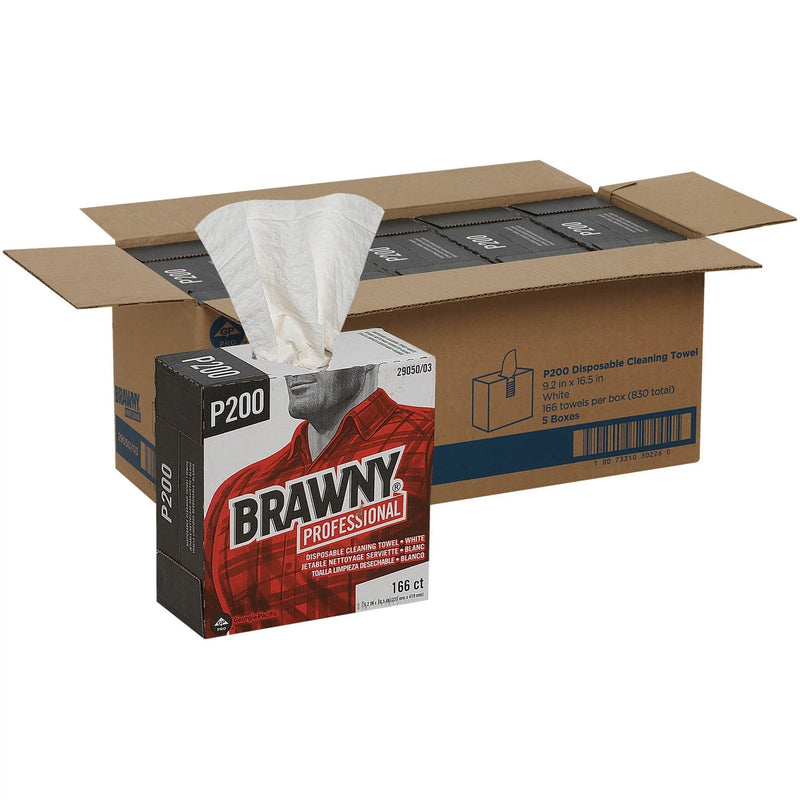 Brawny® Professional P200 Cleaning Towels - 4 Ply - 830 Sheets - Brown - Paper