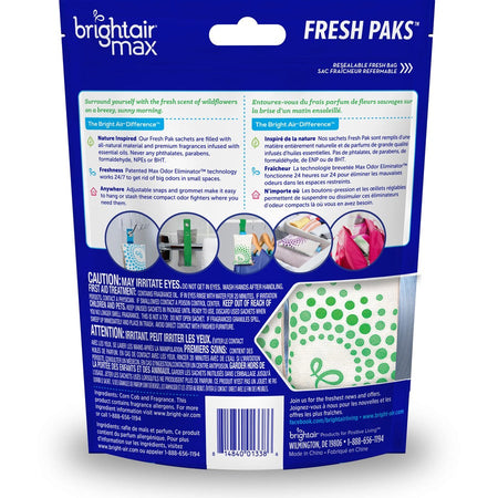Bright Air Fresh Pak Sachets - Meadow Breeze - Odor Neutralizer Phthalate-free Paraben-free Formaldehyde-free NPE-free