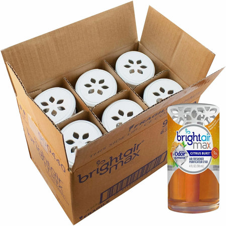 Bright Air Max Odor Eliminator Gel - Citrus Burst - 4 fl oz - 6/Carton - Fresheners