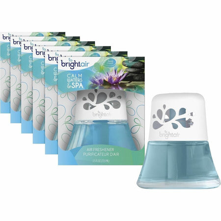 Bright Air Scented Oil Freshener - 2.5 fl oz (0.1 quart) - Calm Water Spa - 45 Day - 6 / Carton - Fresheners