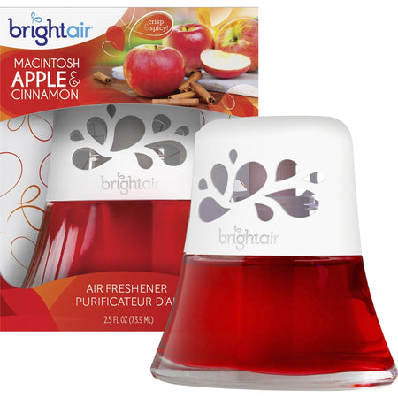 Bright Air Scented Oil Freshener - 2.5 fl oz (0.1 quart) - Macintosh Apple Cinnamon - 45 Day - 1 Each - Fresheners