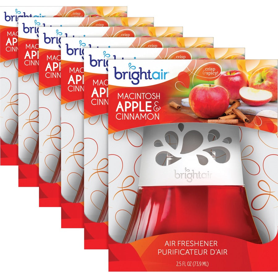 Bright Air Scented Oil Freshener - 2.5 fl oz (0.1 quart) - Macintosh Apple Cinnamon - 45 Day - Long Lasting - Fresheners