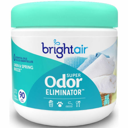 Bright Air Super Odor Eliminator Freshener - 14 fl oz (0.4 quart) - Linen & Spring Breeze - 90 Day - Fresheners