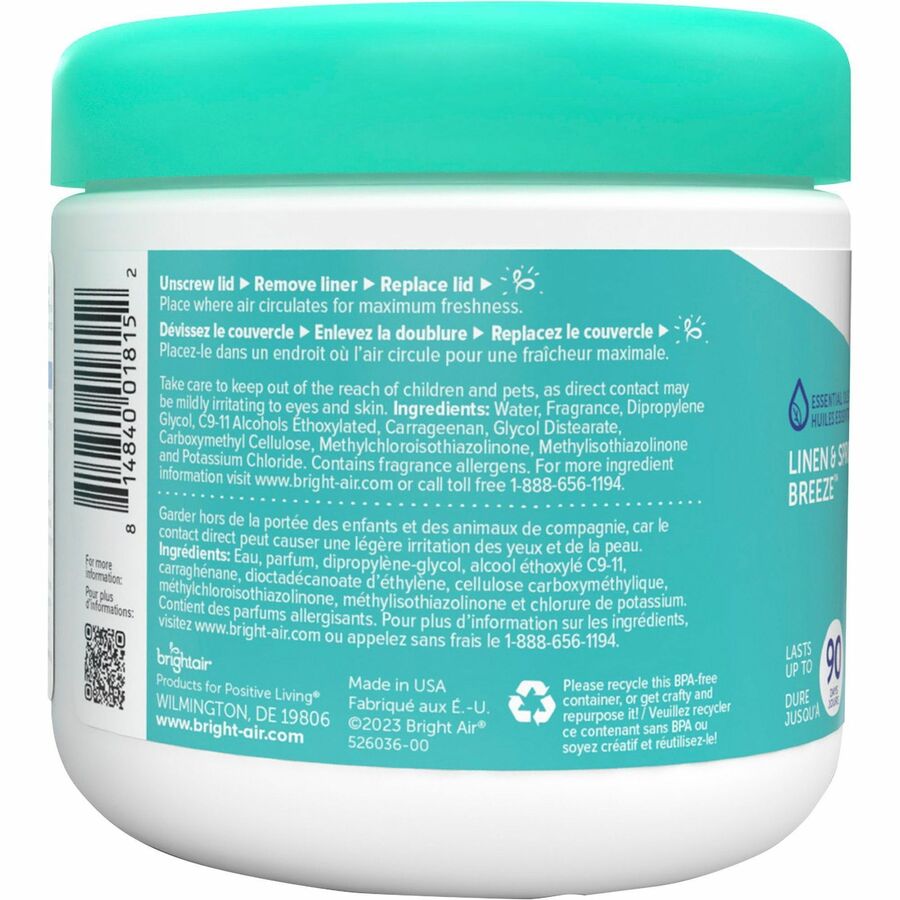 Bright Air Super Odor Eliminator Freshener - 14 fl oz (0.4 quart) - Linen & Spring Breeze - 90 Day - Fresheners