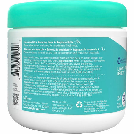Bright Air Super Odor Eliminator Freshener - 14 fl oz (0.4 quart) - Linen & Spring Breeze - 90 Day - Fresheners