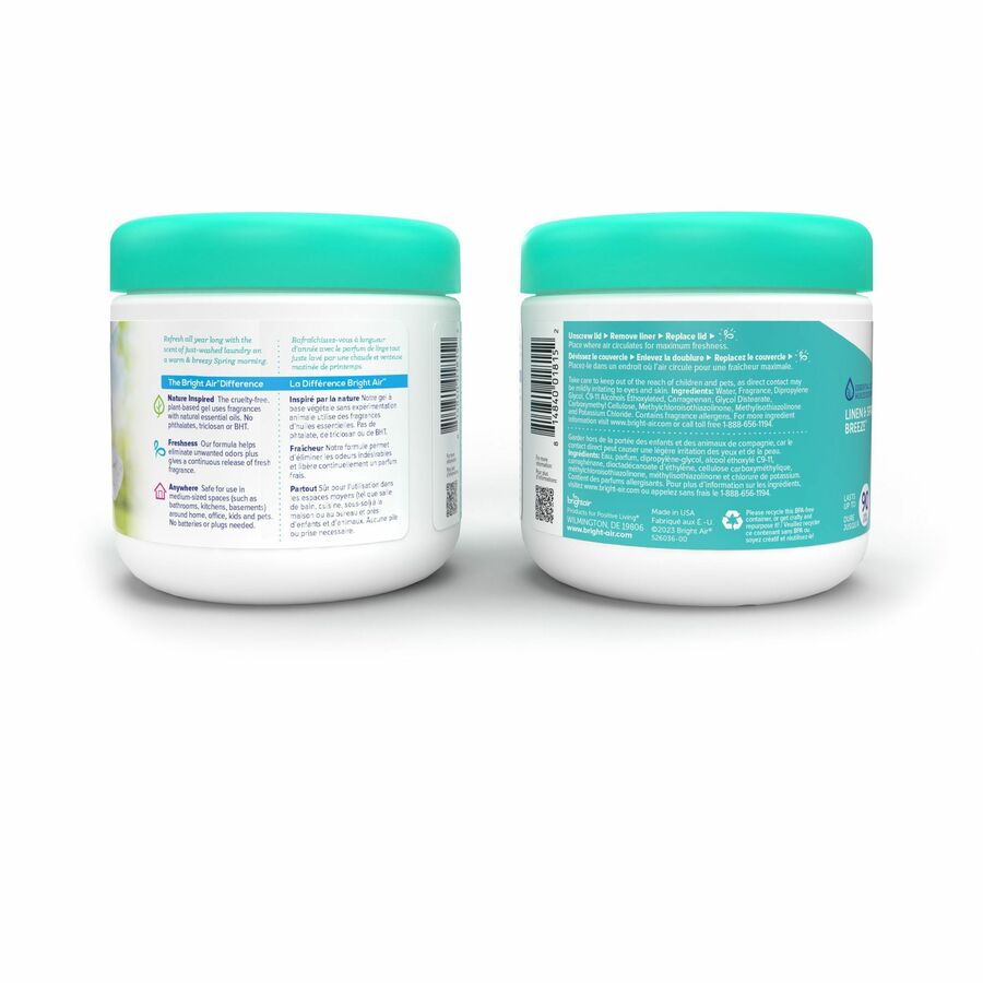Bright Air Super Odor Eliminator Freshener - 14 fl oz (0.4 quart) - Linen & Spring Breeze - 90 Day - Fresheners