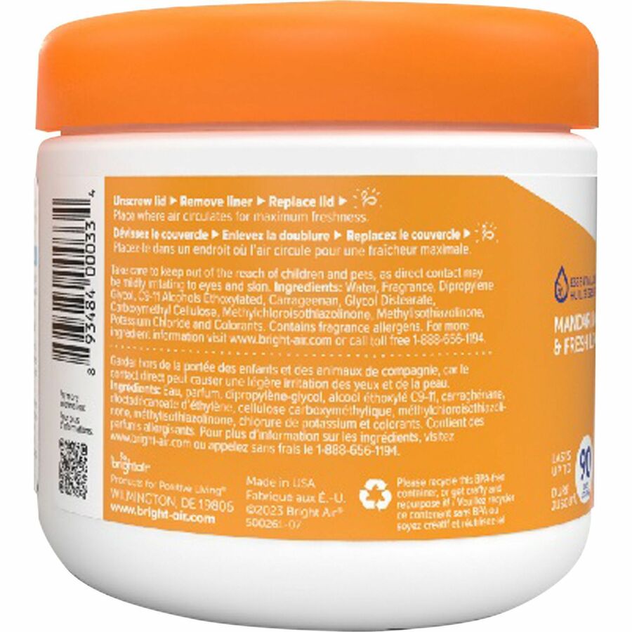 Bright Air Super Odor Eliminator Freshener - 14 oz - Mandarin Orange Fresh Lemon - 60 Day - 1 Each - Fresheners