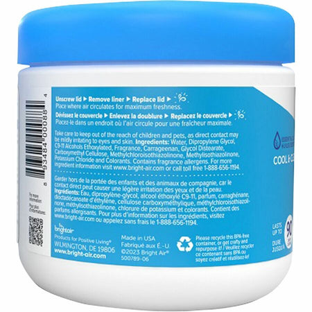 Bright Air Super Odor Eliminator Freshener - Gel - 450 ft² - 14 fl oz (0.4 quart) - Cool Clean - 60 Day - 6 / Carton