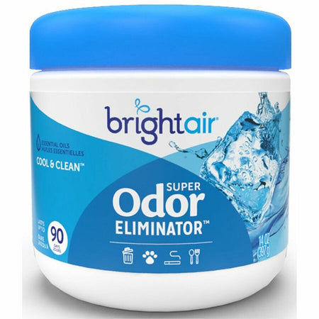 Bright Air Super Odor Eliminator Freshener - Gel - 450 ft² - 14 fl oz (0.4 quart) - Cool Clean - 60 Day - 6 / Carton