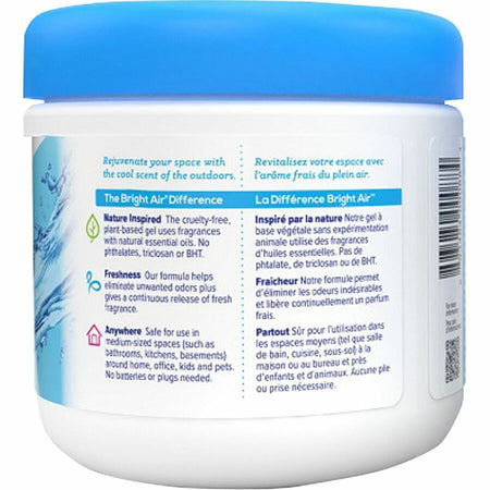 Bright Air Super Odor Eliminator Freshener - Gel - 450 ft² - 14 fl oz (0.4 quart) - Cool Clean - 60 Day - 6 / Carton