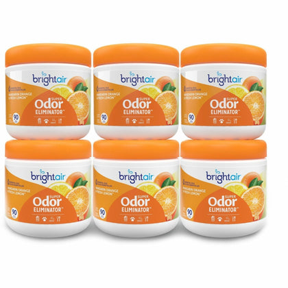 Bright Air Super Odor Eliminator Gel: Fresh Lemon & Mandarin Orange - 60 Day - 6/Carton - Fresheners