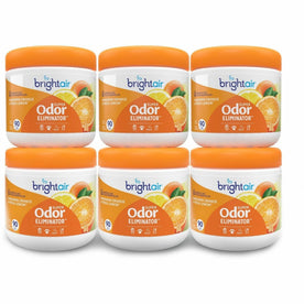 Bright Air Super Odor Eliminator Gel: Fresh Lemon & Mandarin Orange - 60 Day - 6/Carton - Fresheners