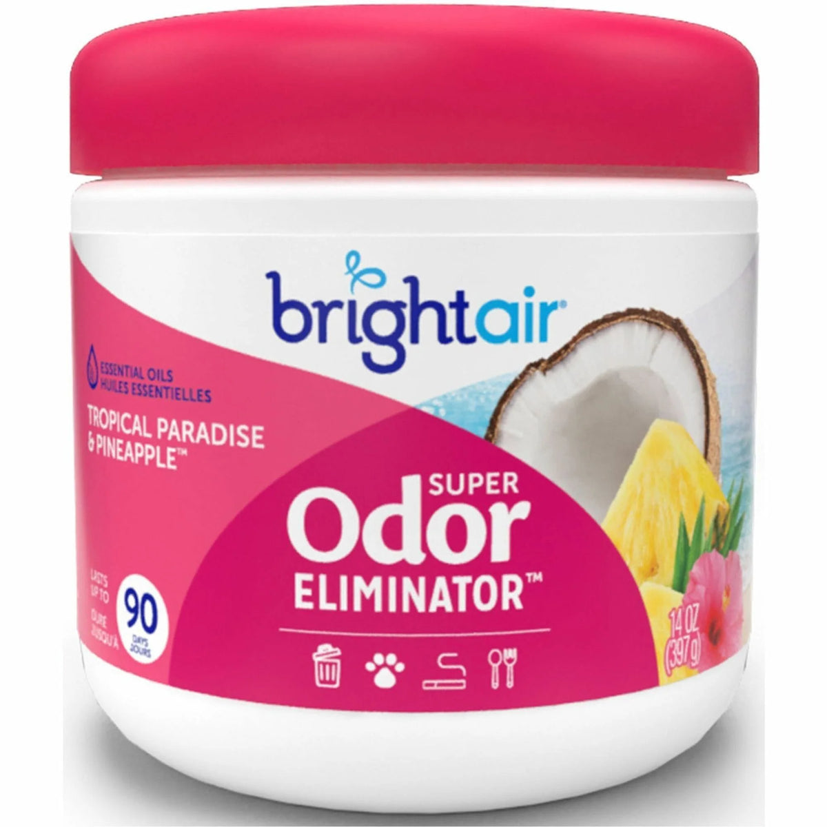 Bright Air Super Odor Eliminator: Tropical Paradise & Pineapple - 14 fl oz - 90 Day - Fresheners
