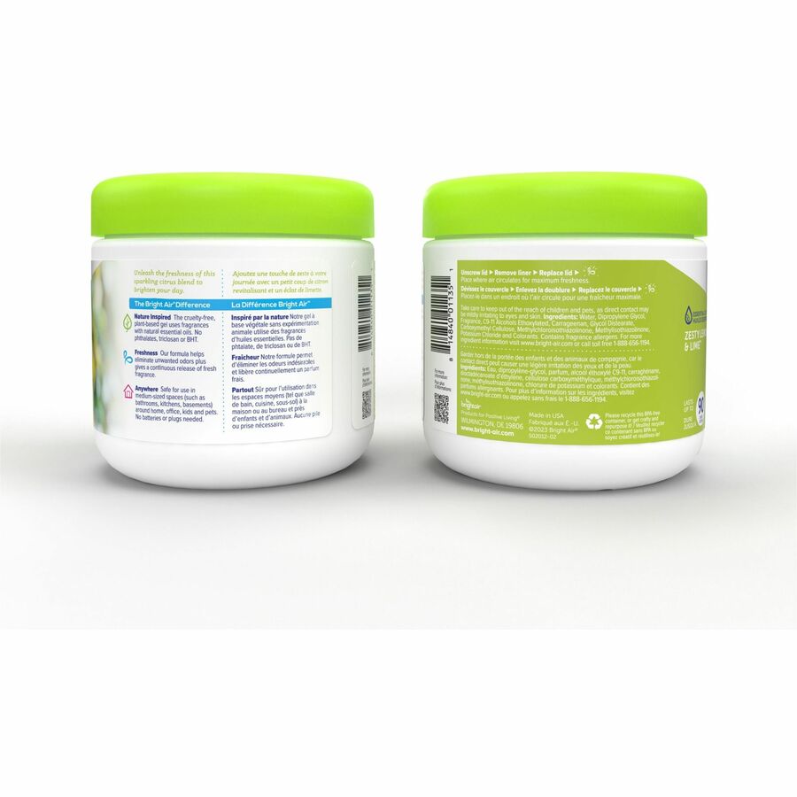 Bright Air Zesty Lemon Super Odor Eliminator - 14 fl oz (0.4 quart) - Lime - 60 Day - Fresheners