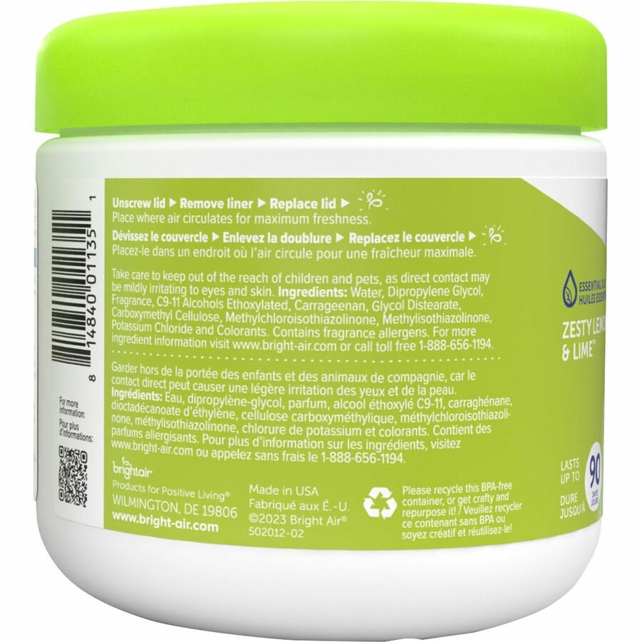 Bright Air Zesty Lemon Super Odor Eliminator - 14 fl oz (0.4 quart) - Lime - 60 Day - Fresheners