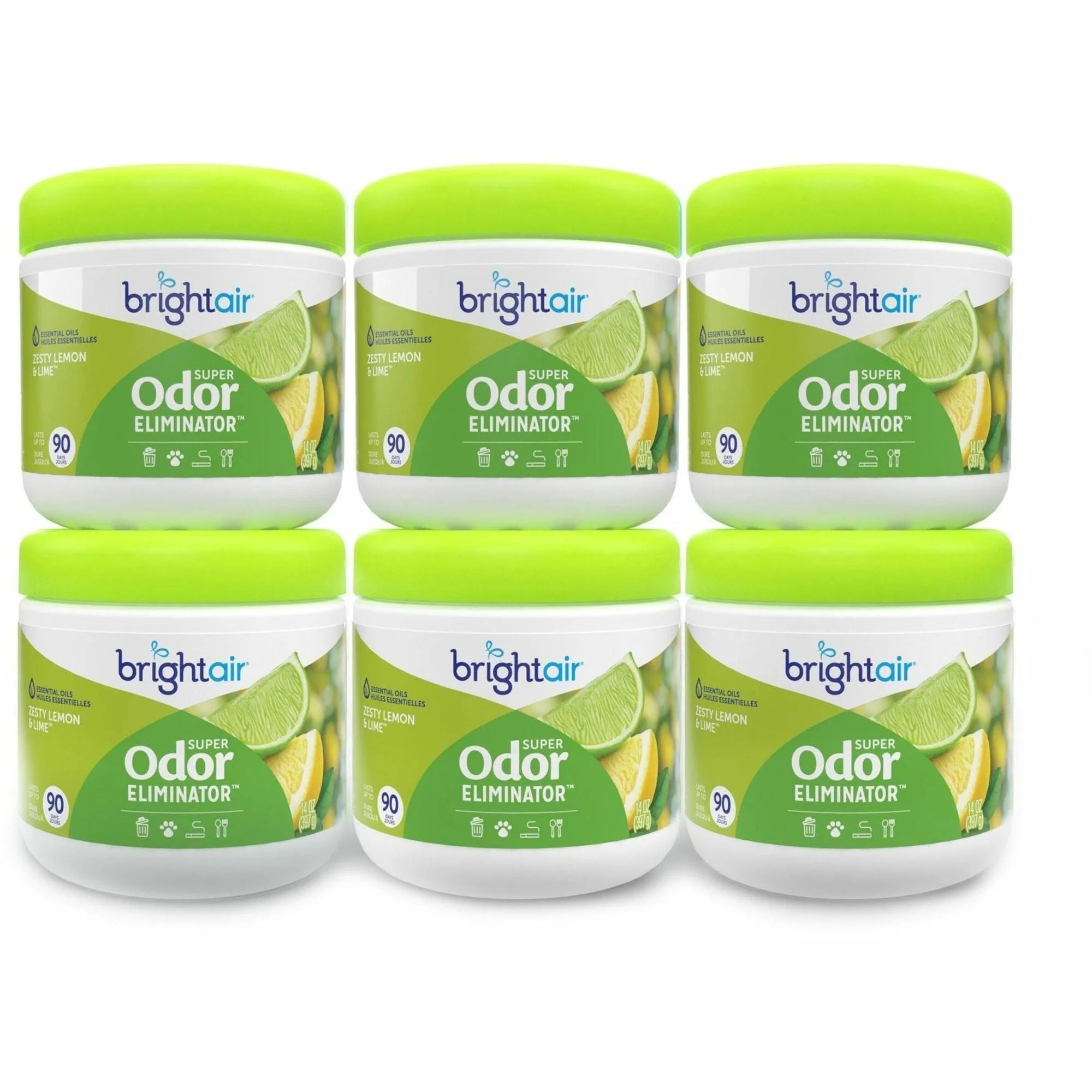 Bright Air Zesty Lemon Super Odor Eliminator - 14 fl oz (0.4 quart) - Lime - 60 Day - Fresheners