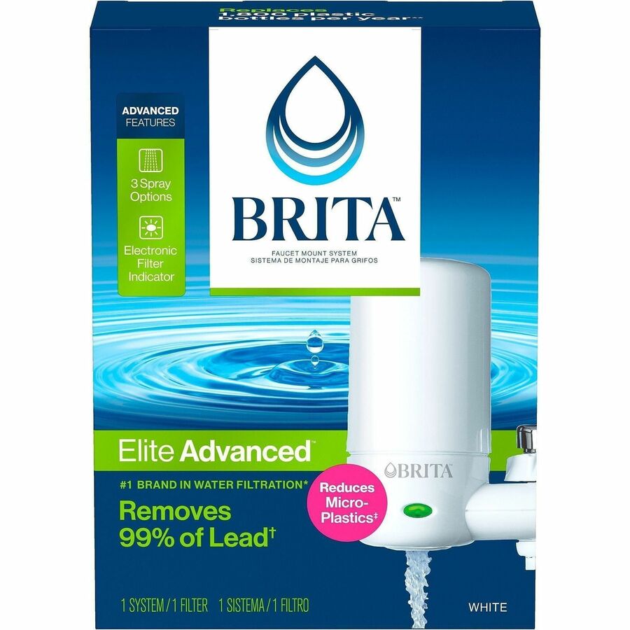 Brita Faucet Mount System with Elite Advanced Replacement Filter - 100 gal Life (Water Capacity) - 432 / Pallet - Water