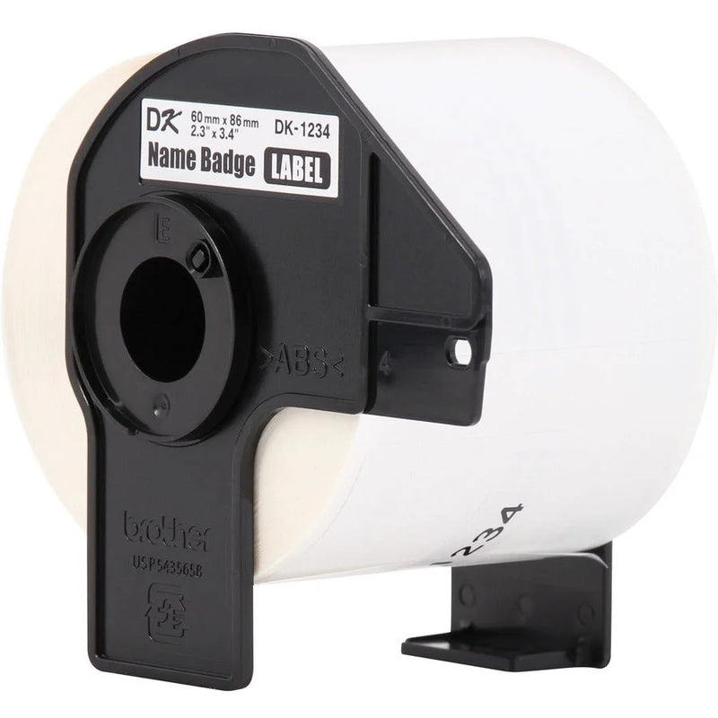 Brother DK Name Badge Labels: White Thermal Paper 260/Roll 3/Box - Label Tapes & Maker Labels