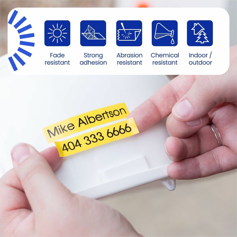 Brother Genuine P-touch TZeS231 BK on WHT Label Tape, Strong Adhesive Lam., 12mmX8m - Alternate-Image4