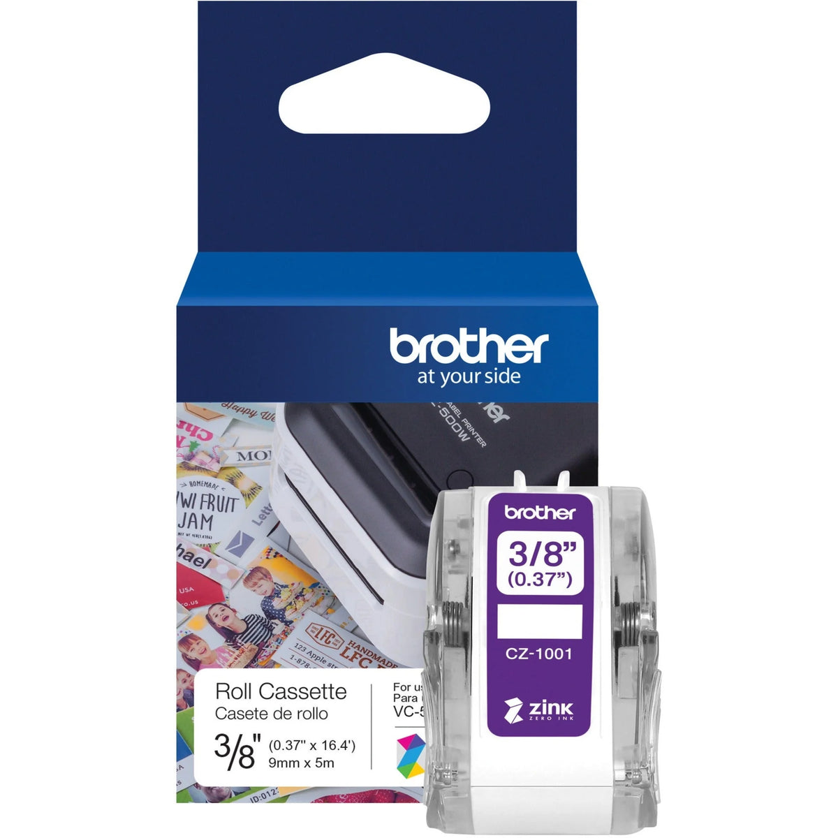 Brother Multipurpose Label: 3/8’’ Width Zero Ink Water Resistant - Label Maker Supplies