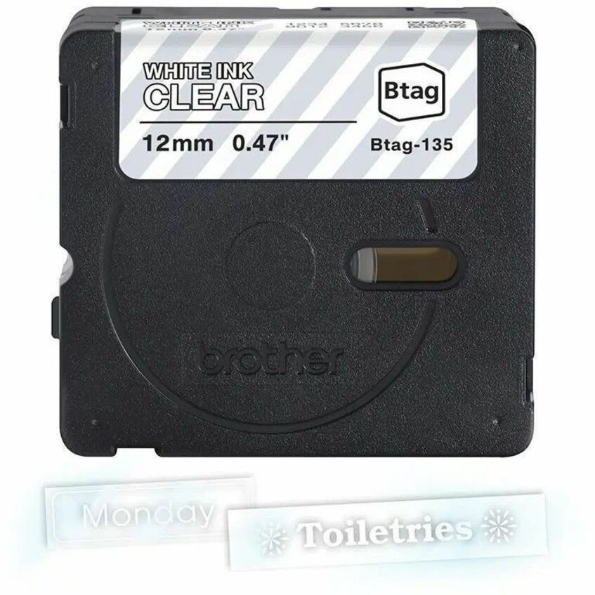 Brother P-touch BTAG-135 White on Clear Label Tape - Alternate-Image1