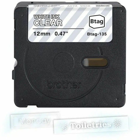 Brother P-touch BTAG-135 White on Clear Label Tape - Alternate-Image1