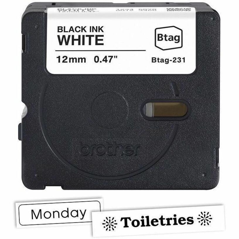 Brother P-touch BTAG-231 Black on White Label Tape - Alternate-Image1