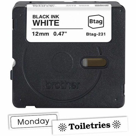 Brother P-touch BTAG-231 Black on White Label Tape - Alternate-Image1