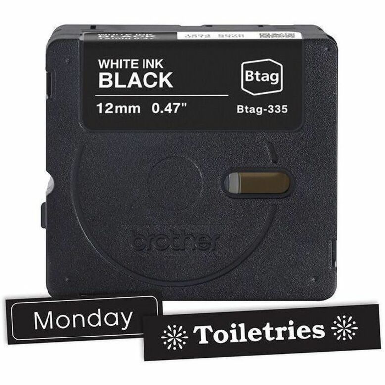 Brother P-touch BTAG-335 White on Black Label Tape - Alternate-Image1