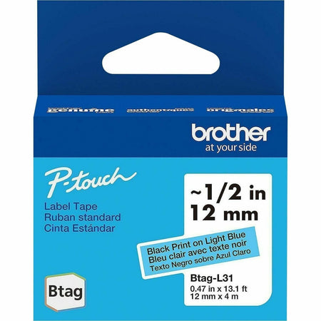 Brother P-touch BTAG-L31 Black on Light Blue Label Tape - 1500