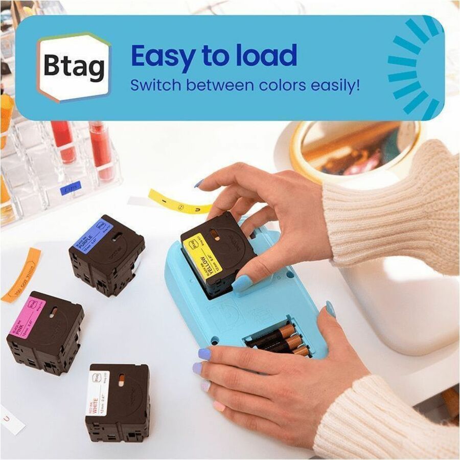 Brother P-touch BTAG-L31 Black on Light Blue Label Tape - Alternate-Image4