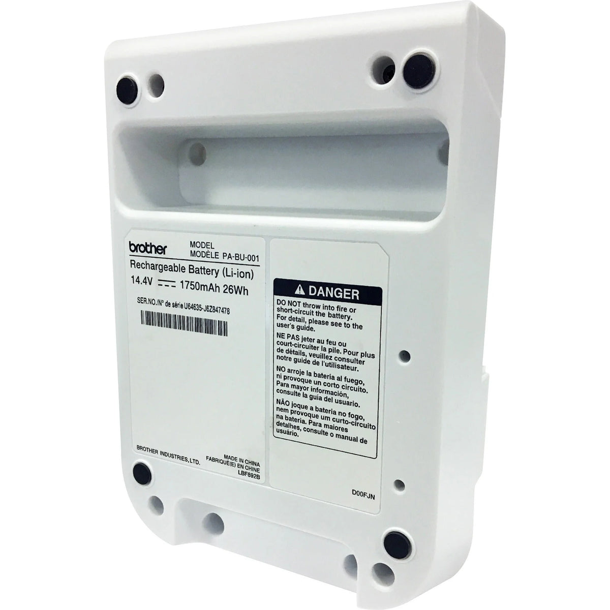 Brother QL-810W/QL-820NWB Rechargeable Battery - 1750 mAh - 14.4 V DC - Label Maker Supplies