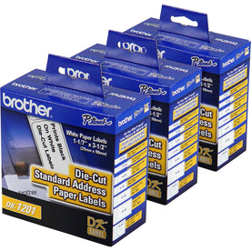 Brother Standard Address Paper Labels - White Direct Thermal - 400 - Label Maker Supplies