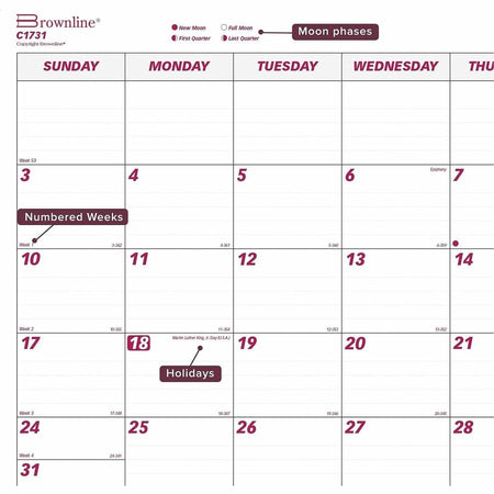 Brownline Professional Monthly Desk/Wall Calendar - Alternate-Image2