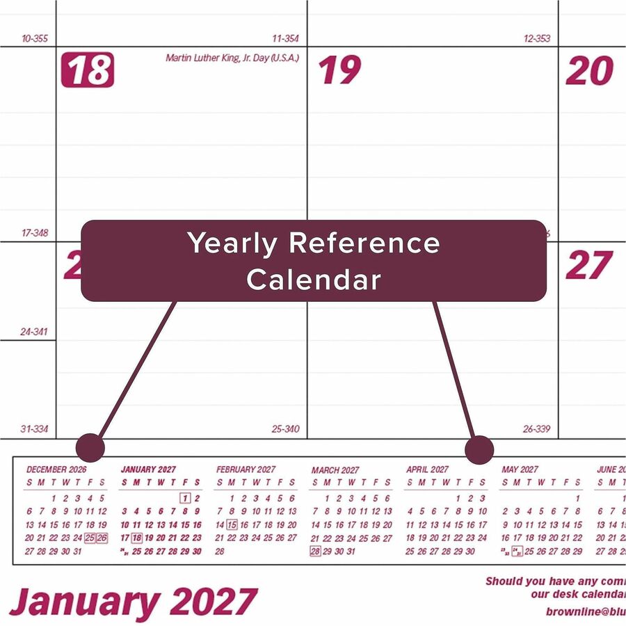 Brownline Professional Monthly Desk/Wall Calendar - Alternate-Image4