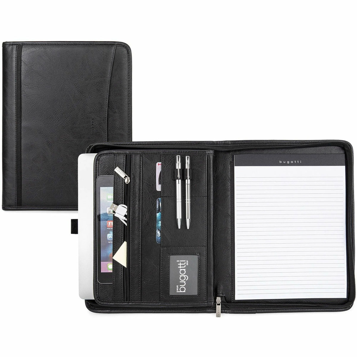 Bugatti Valentino Pad Folio - Black: Stylish and Functional Organizer - Padfolios & Holders