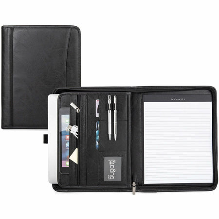 Bugatti Valentino Pad Folio - Black: Stylish and Functional Organizer - Padfolios & Holders